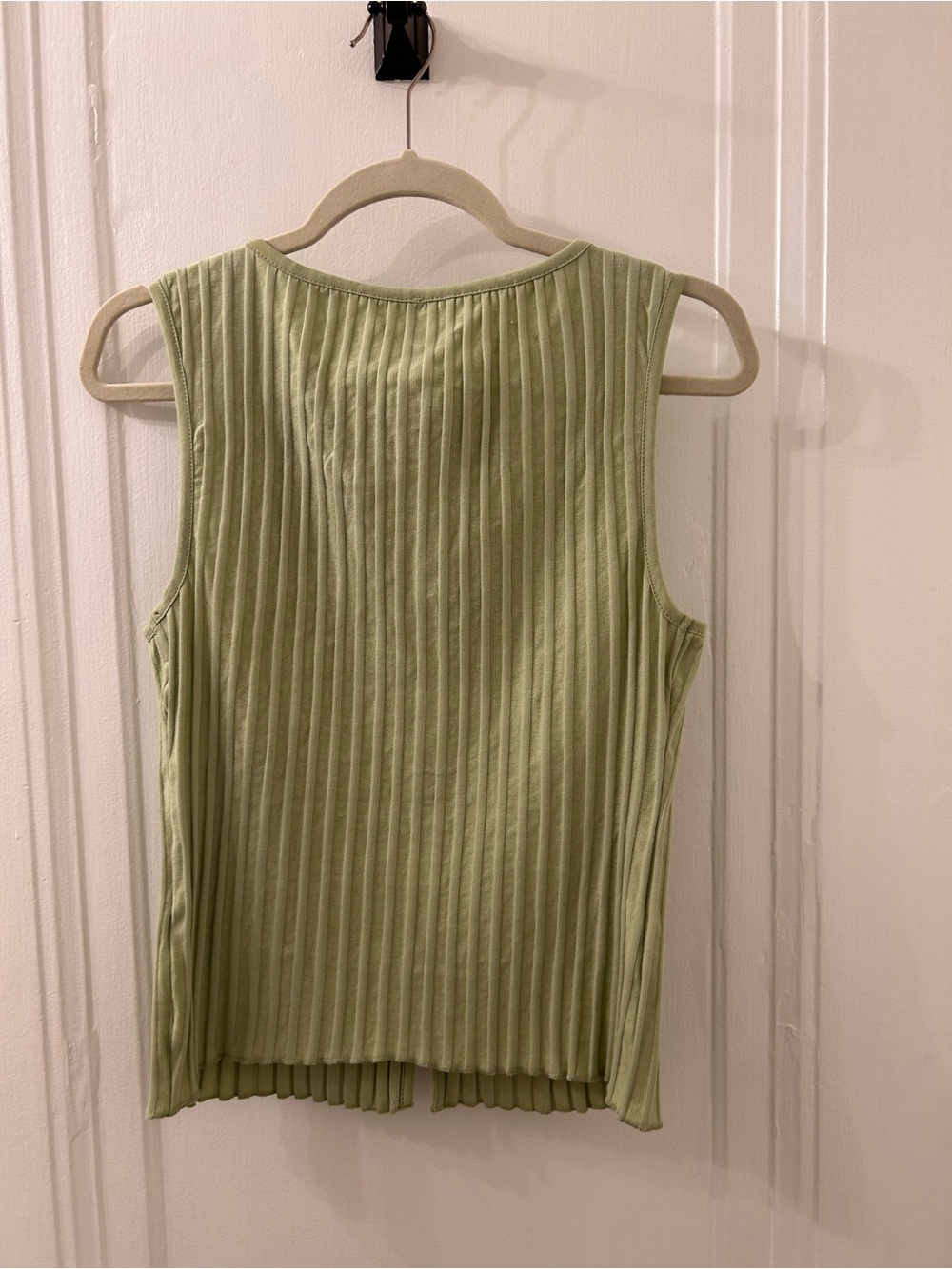 Free People Sage Green Ribbed Button Tank - Picture 4 of 4